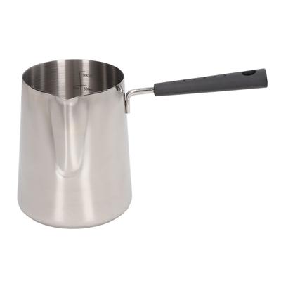 Milk Frothing Jug 201 Stainless Steel Long Handle Easy Cleaning Glossy Texture Scale Design Coffee