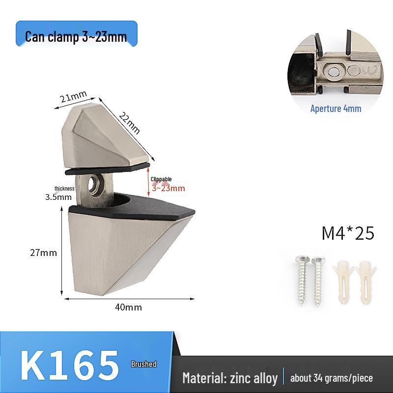 Adjustable Zinc Alloy Glass and Wood Shelf Clamp Bracket
