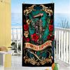 Tattoo Style Beach Towel Super Soft Microfiber Quickdry Fabric Comfortable Lightweight