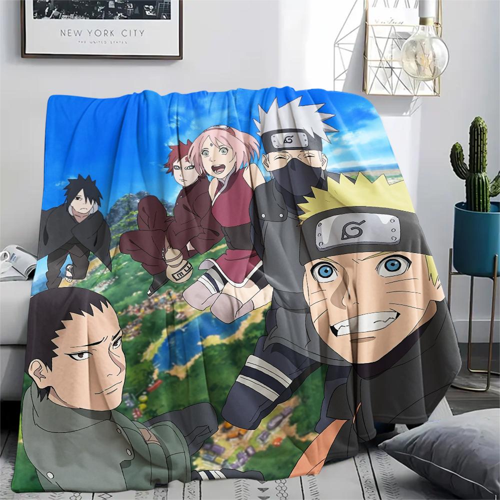 Anime Naruto pattern Flannel Blanket, High quality Comfortable for All Seasons, Home Decor, Warmth and Comfort, Perfect for Gifts.