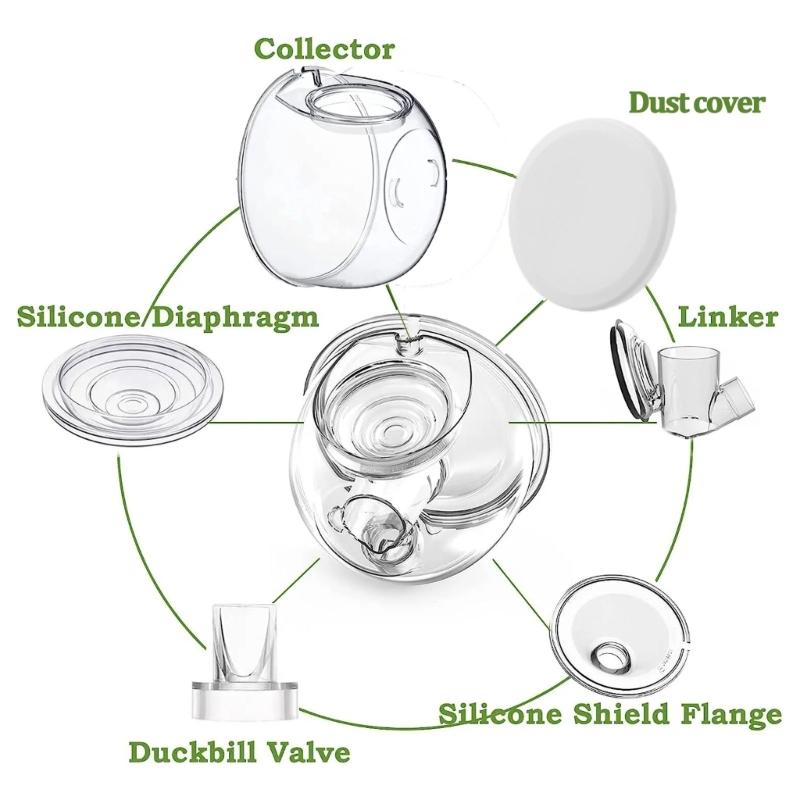 1 Set Attachment Including Dust Cover Diaphragm Flange Insert & Silicone Diaphragm for S12 Electric Breast Pumps Repair