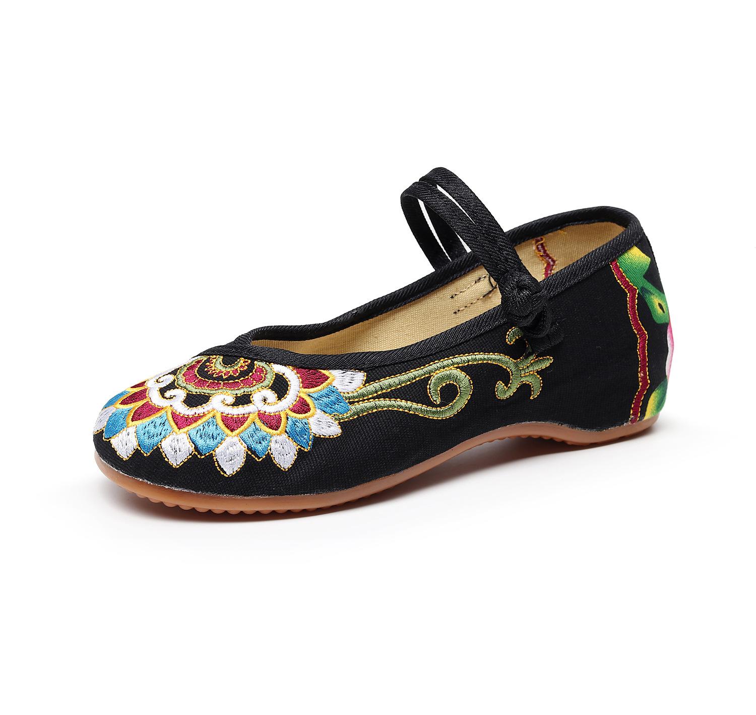 

Maogu Буддизм Тотем Вышитые балетки ручной работы женские повседневные танцевальные туфли из хлопчатобумажной ткани женские китайские туфли Zapatos Mujer 42