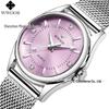 WWOOR 8852 Women's Waterproof Mesh Strap Quartz Watch - Fashionable and Simple Casual Wristwatch