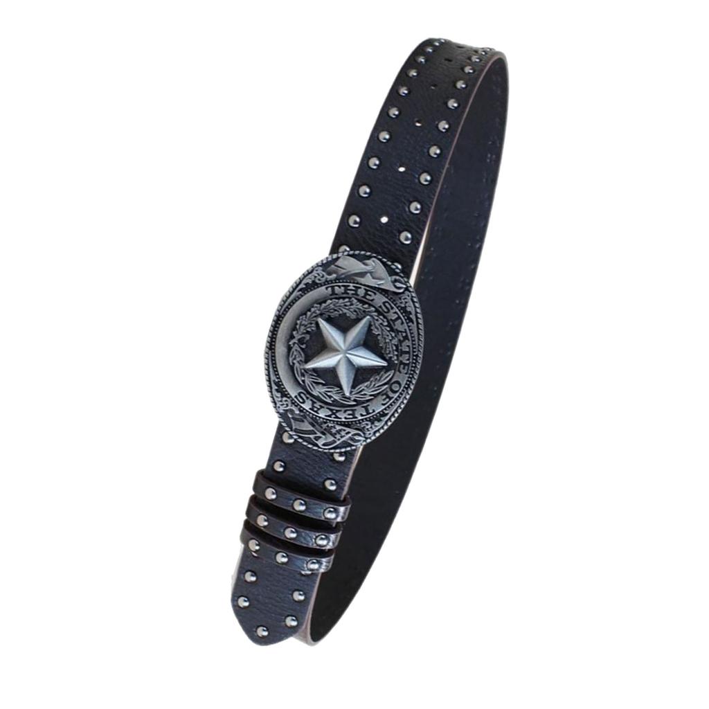 Gothic Waist Belt for Cowgirl Carved Silver Buckle Retro Silver Buckle Waist Chain Stylish Belt Fashion Accessories