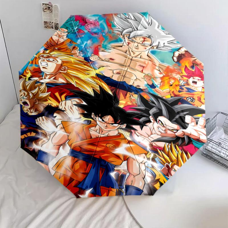 1 PC Automatic Folding Umbrella - Dragon Ball Z Pattern Portable Foldable Design With 8 Ribs Christmas Birthday Gifts