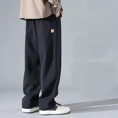 Neue Sommer Und Herbst Trendy Gerade Sport Casual Hosen Jugend Mode Einfarbig Hosen Lose Neun-punkt Overalls Für männer