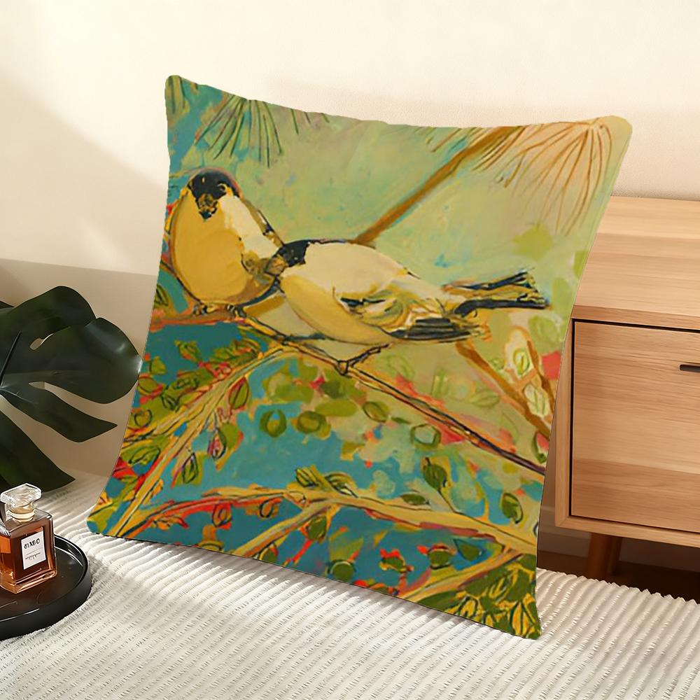 Abstract Paint Colorful Cushion Cover Soft Short Plush Pillow Cover Smooth Cozy Texture Aesthetic Cushion Case Home Decor