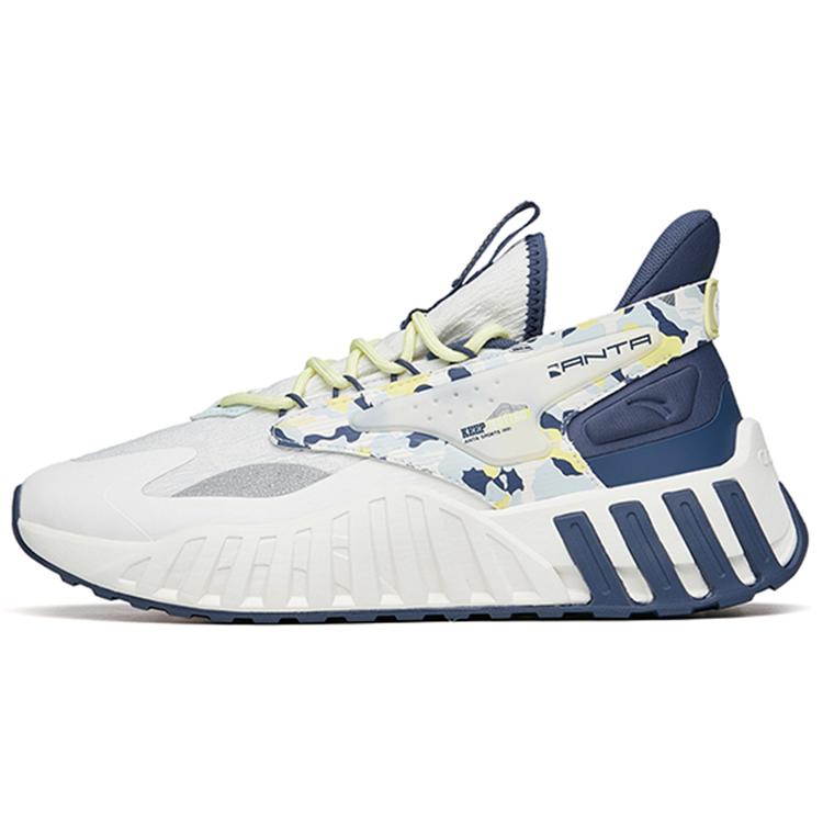 

Anta Textile, Synthetic Leather Cushioning Slip Resistant Abrasion Resistant Low top Chunky Sneakers Men s White Blue 112218871-5 40