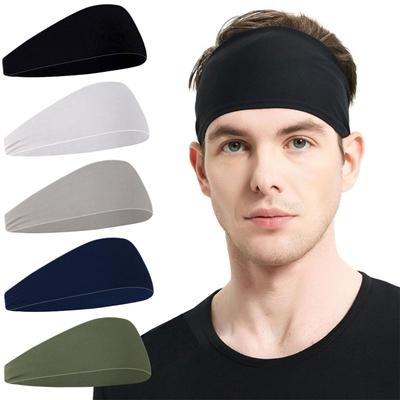 Running Fitness Hairband Men'S And Women'S Sports Yoga Sweatband Stretch Cotton Bandana Solid Colour Headband