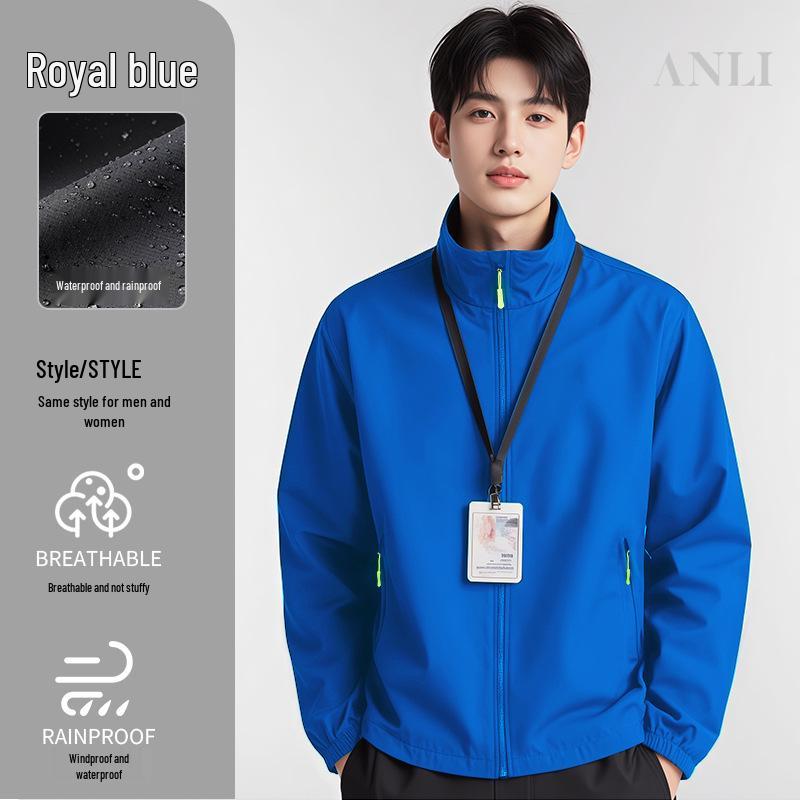 Men's Waterproof Windproof Stand Collar Work Jacket with Custom Logo for Autumn/Winter