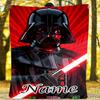 Darth Vader Wields His Iconic Red Lightsaber Customizable Outdoor Blanket Customize Text Soft Cozy Throw For Picnics Outdoor Travel And Camping Sofa