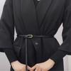 Luxury Design Leather Belt Elliptical Thin Waist Strap Women Trouser Dress Belts