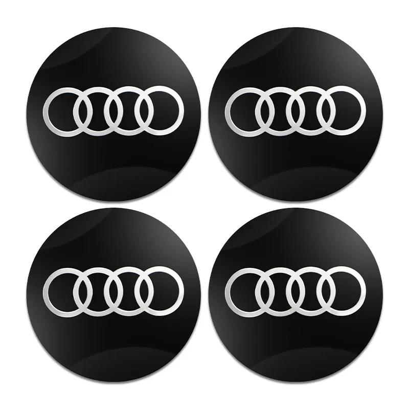 4Pcs 56mm Car Wheel Center Hub Cap Badge Logo Emblem Decal Wheel Sticker For 2c A3 A4 A5 A6 Q3 Q5 Q7 TTf1