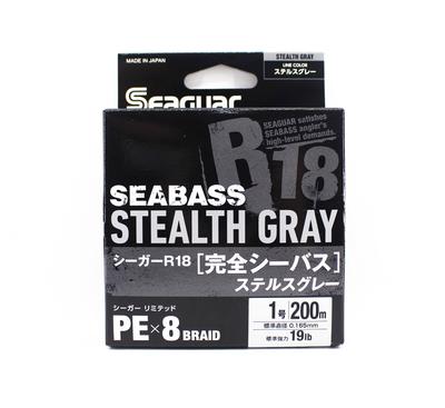 Seaguar Żyłka PE R18 Seabass 200m Rozmiar 1.0 19lb Stealth Grey (8306)