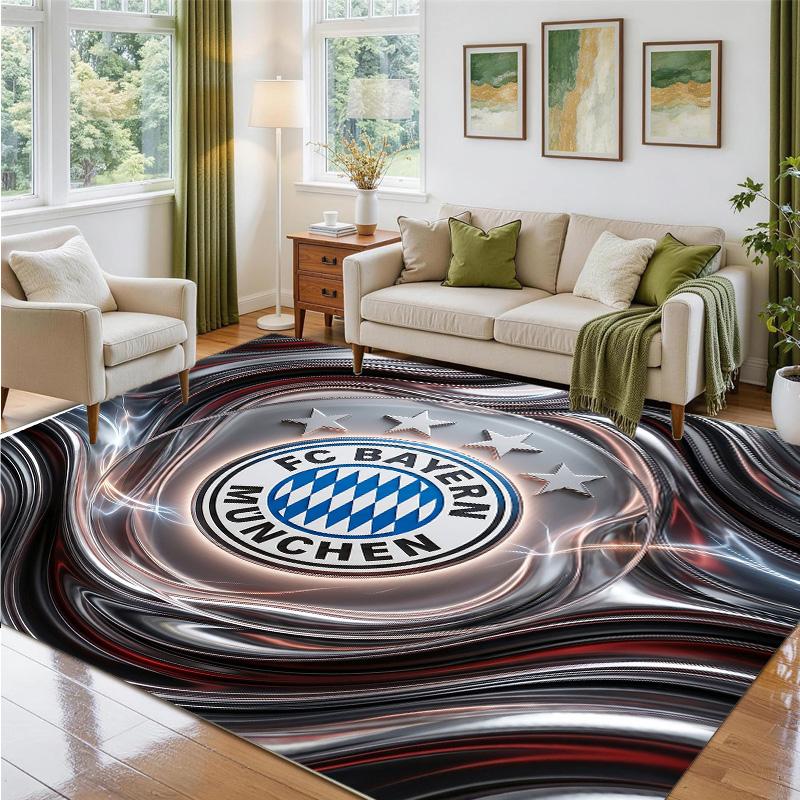 Bayern Munich Design Crystal Velvet Rug Soft Decorative Mat for Bedroom Entrance