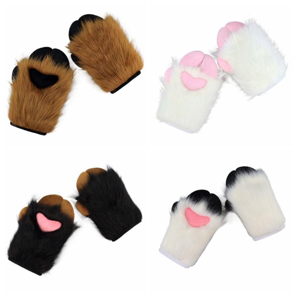 Furry Plush Sheep's Hoof Gloves Cartoon Cosplay Props Fashion Cosplay Costume Gloves  Club