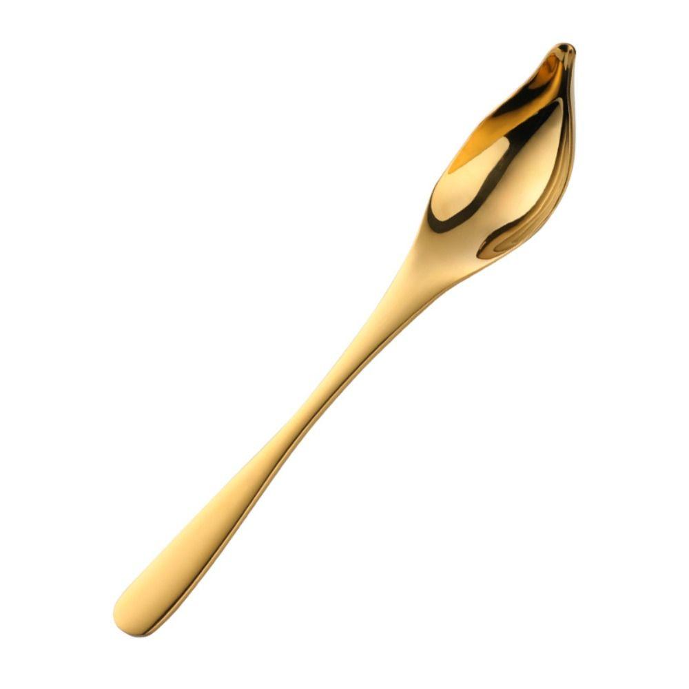 Creative Stainless Steel Saucier Spoon Baking Tool Honey Sauce Metal Spoons Colorful Tapered Spout Decorating Spoon