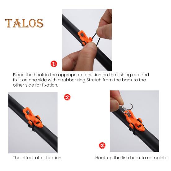 10 Stück Angelköder-Hakenhalter mit Gummiringen, universeller Angelruten-Köder-Fishook-Halter mit Löchern, Angelzubehör