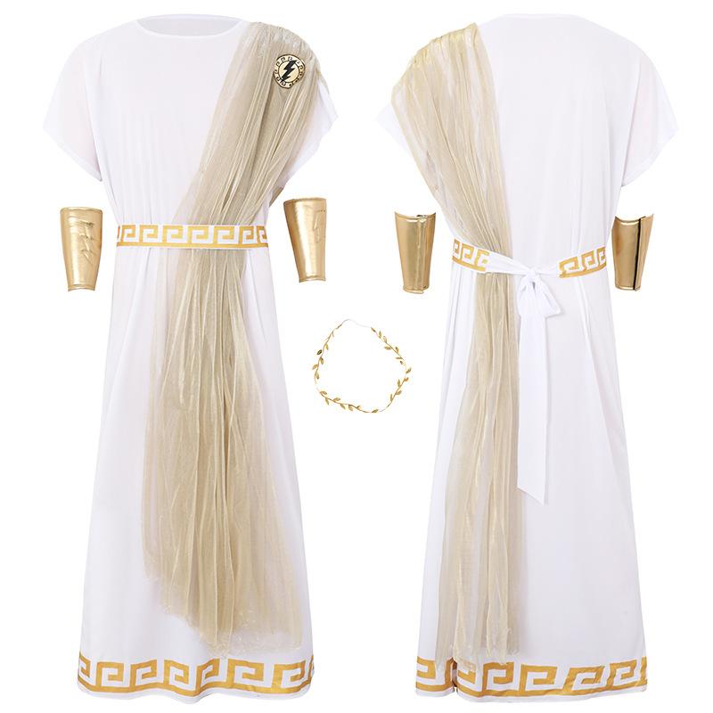 Ancient Greek Roman Toga Robes Caesar Halloween Costume Unisex Adult Polyester Material Carnival Cosplay Film Animation Clothing