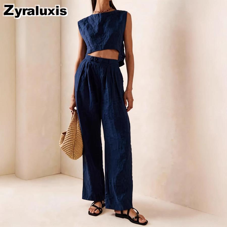 New Women's Summer Breathable Comfortable Crew Neck Loose Casual Set