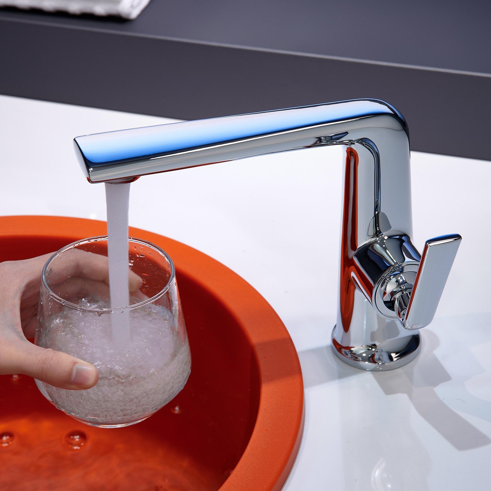 

New Pink Bathroom Basin Faucet Gray Red Bathroom Faucet Single Lever hot and cold Crane Brass Sink mixer Black Chrome Tap