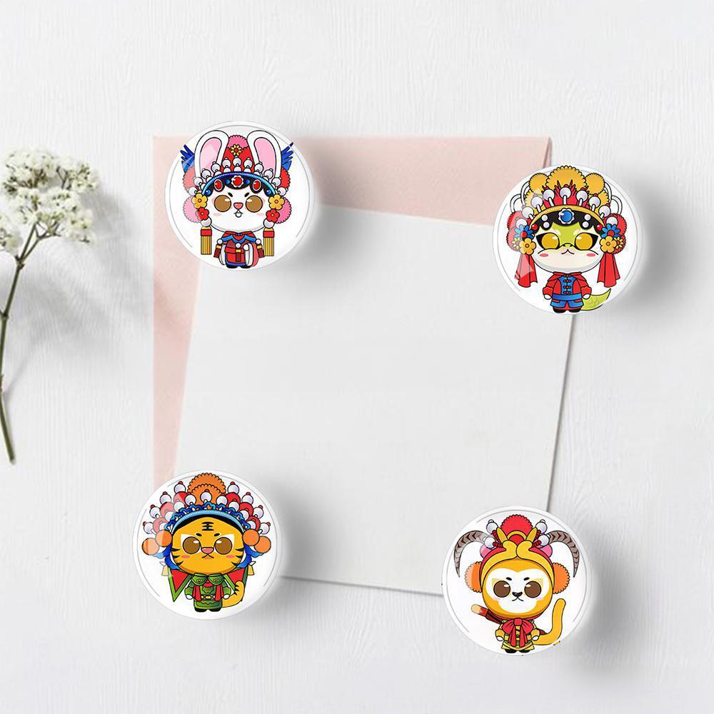12Pcs Round Crystal Glass Fridge Magnet Craft Magnets,Cute 12 zodiac Series fridge Magnets Stickers for Whiteboard,Office,Kitche