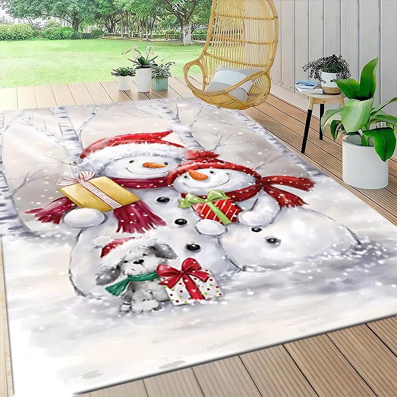 Snowy Winter Wonderland Carpet Rug Soft Washable Anti Slip Home Living Room Sofa Mats Personalized Christmas Rug