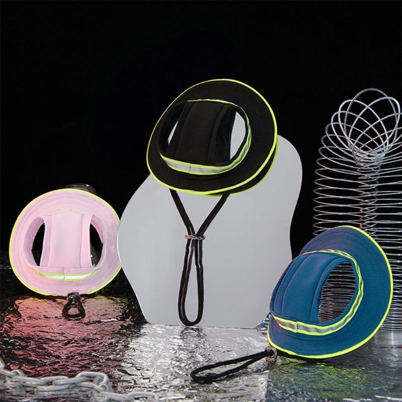 Pet Safety Hat with Reflective Stripe Small Medium Puppy Hat Adjustable Dogs Walking Hat Pet Outdoor Night Walk Hat