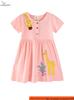 Neuer Stil Cartoon Besticktes Kurzarmkleid für Mädchen