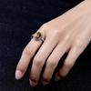 Vintage Carved Pattern Oval Purple Stone Rings, Amethyst Gemstone CopperPlating Ring, Women's Boho Fashion Jewelry Cross-Border