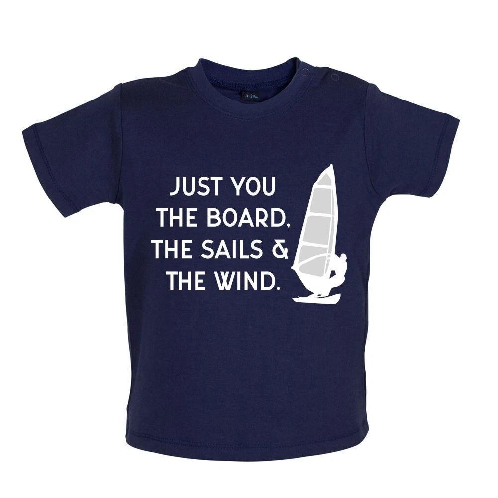 Just You, The Sails & The Wind - Baby Kids Boys Girls Unisex T-Shirt / Babygrow - Windsurfing Windsurfing 150