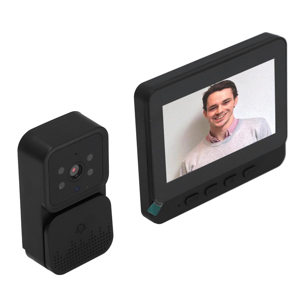 Wireless Video Doorbell 4.3in Stable Connection 2 Way Intercom WiFi Video Doorbell for Home Indoor