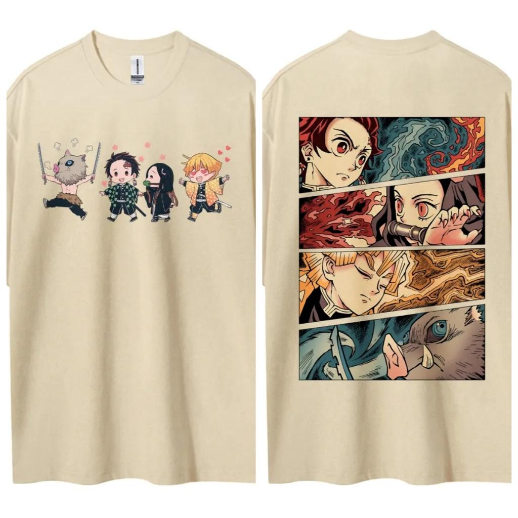 Demon Slayer Japanese Hot-blooded Anime Classic Characters Sports Casual Short-sleeved Comfortable Half-sleeved Popular Top