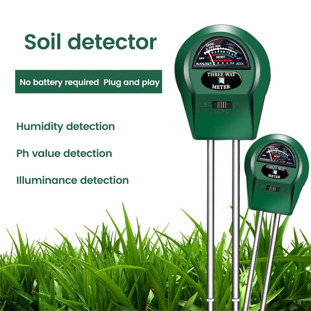 3 In 1 Soil PH Meter Flower Pot Hygrometer Soil Tester Plants Growth Moisture Light Intensity Meter Instrument Garden Plant Tool