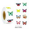 500 Pictures/roll Colorful Butterfly Roll Stickers for Children Toy Stickers Reward Stickers Cute Waterproof Repeated Sealing Stickers