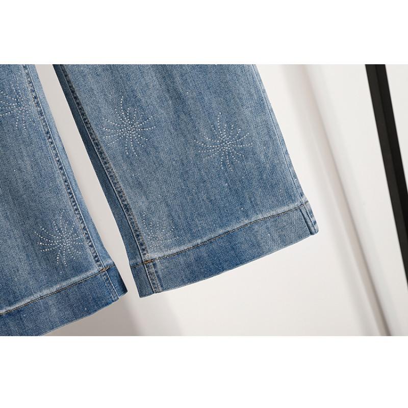 DIMANAF 2026 Spring Summer Women Plus Size Loose Jeans New Fashion Lady Denim Long Pants Oversized Bottoms