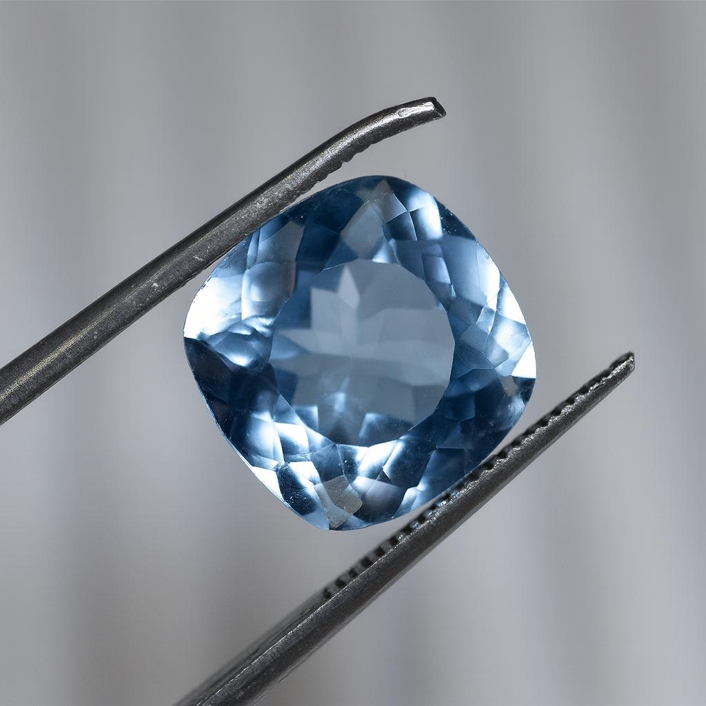 Natural Blue Aquamarine Loose Gemstone 10 ct Square Cushion Cut for Jewelry Making and Crafts