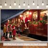 1Pcs Christmas Train Santa Children Decoration Background Winter Backdrop For Photo Studio Photo Booth Party