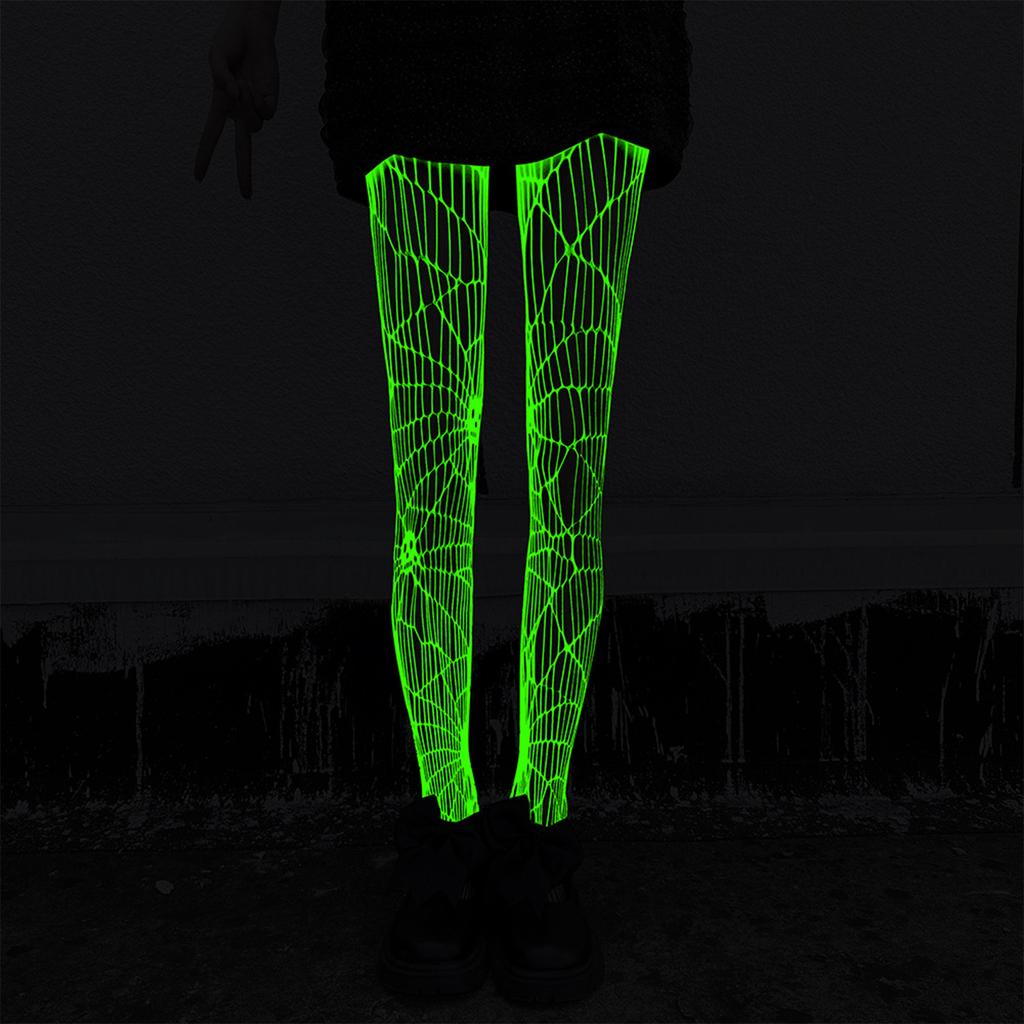 Women's in the Dark Tights Neon Striped Sheer for Party Wear