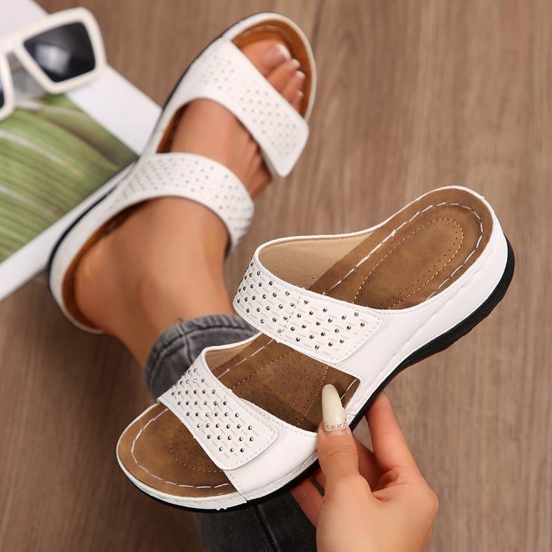 New Women's Shoes for Summer: Hollowed-out Sandals with Wedge Heels and Oversized Slippers
