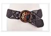 Ethnic Handmade Wax Rope Belt with Wood Buckle and Beads
