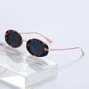 Oval Small Frame Sunglasses Women's Men's Retro Sunshade UV Sun Glasses Luxury  Designer Punk Popular Metal Eyeglasses