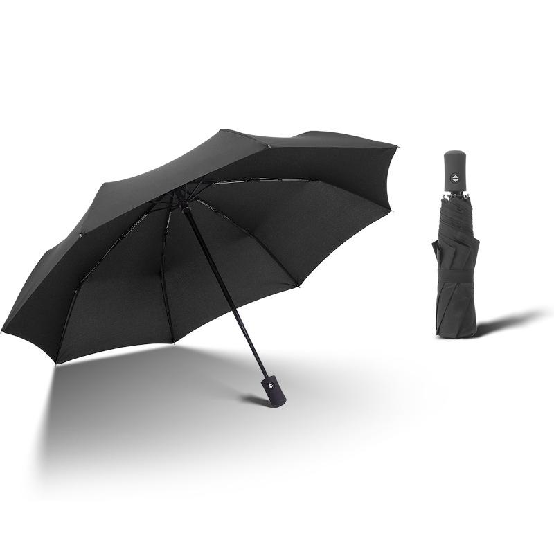 Auto Open Close 8 Rib Folding Umbrella Lightweight Sun Rain Dual Use Parasol for Women Travel