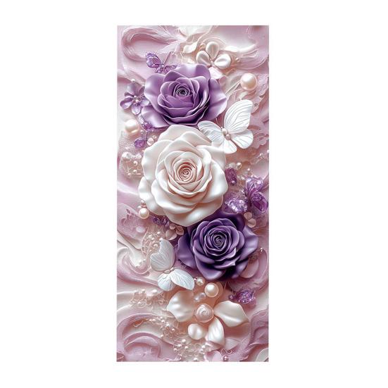 

Floral Window Privacy Film Static Cling Privacy Protection Film Waterproof Removable Window Film for Home Bathroom Bedroom Kitchen Decoration A