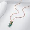Shiny Green Natural Zircon Pendant Necklace For Women Trend  Rose Gold Color Bride Wedding Fine Jewelry Crystal Gift