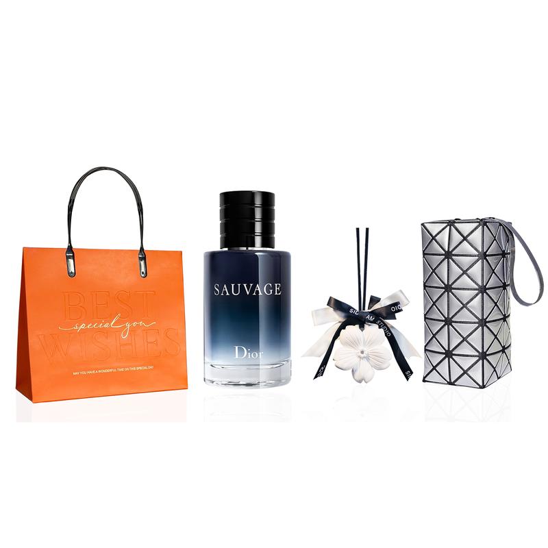 DIOR Perfume Wilderness Perfume EDT 10ml + White Peach Aromatherapy + Glacier Silver Cosmetic Bag Privilege серебряный