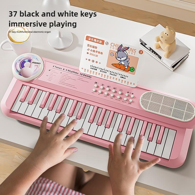 37 Key Children Electronic Keyboard With Microphone Baby Montessori Educational Toy Musical Instrument Kids Paly Music Piano Toy