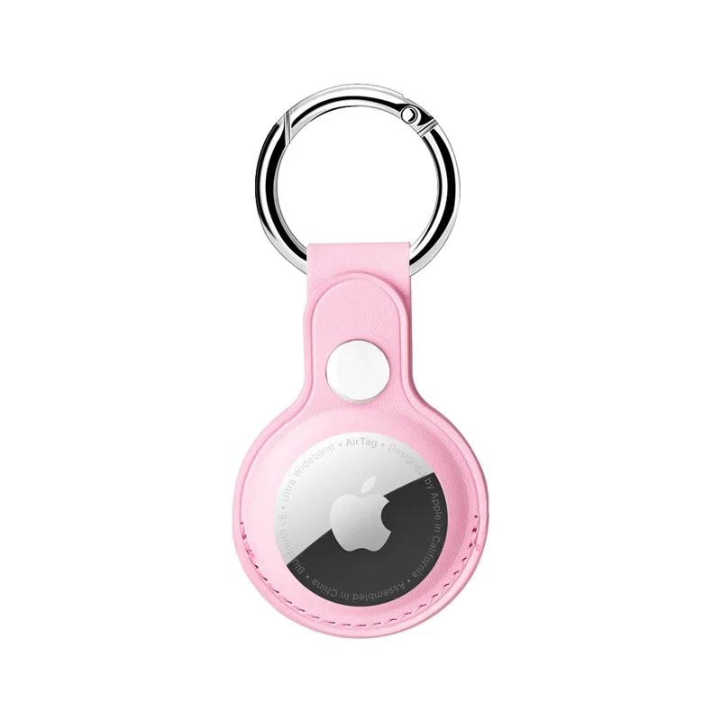 Leather Keychain for Apple Airtags Case protector Cover Bumper Shell Tracker Anti-scratch Air Tag Key Ring Holder Accessories