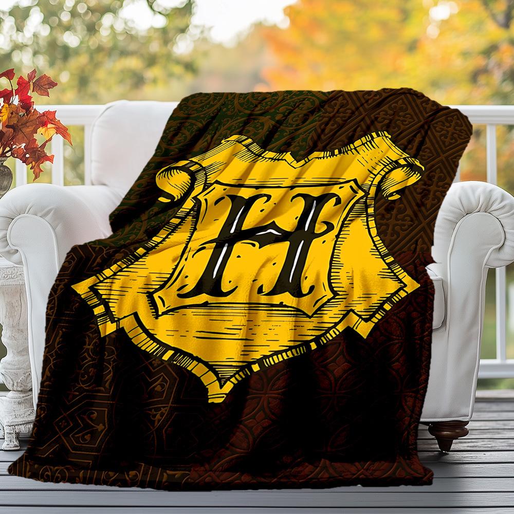 1pc Hufflepuff shield crest Outdoor Flannel Throw Blanket All Season Soft Warmth,Home Decor 1031236