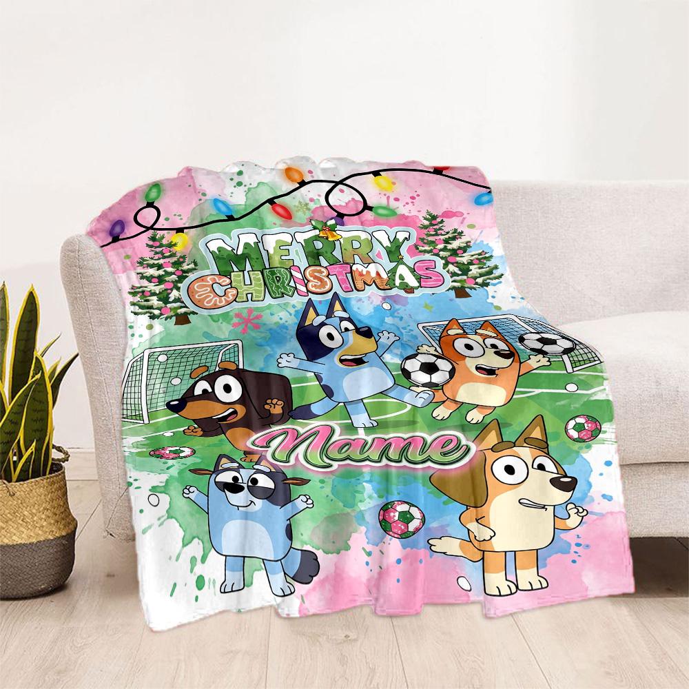 Christmas Penguins Celebration Personalized Name Blanket Gift Personalized Blanket Comfortable Great for Office Livingroom Living Room Couch
